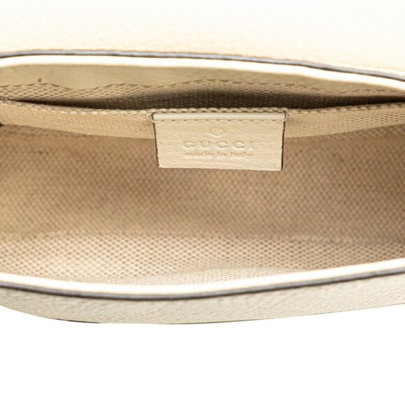 GUCCI Authentic White Leather Shoulder Bag - Picture 5 of 10